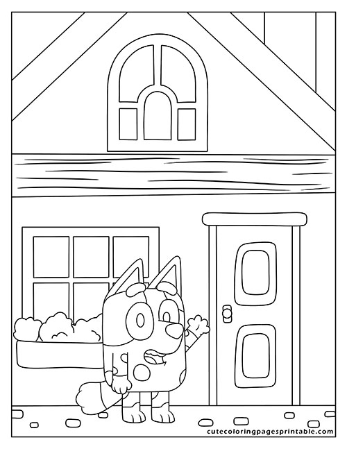 Bluey Muffin Smiling Bluey Coloring Page