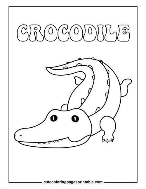 Crocodile Lounging Coloring Page