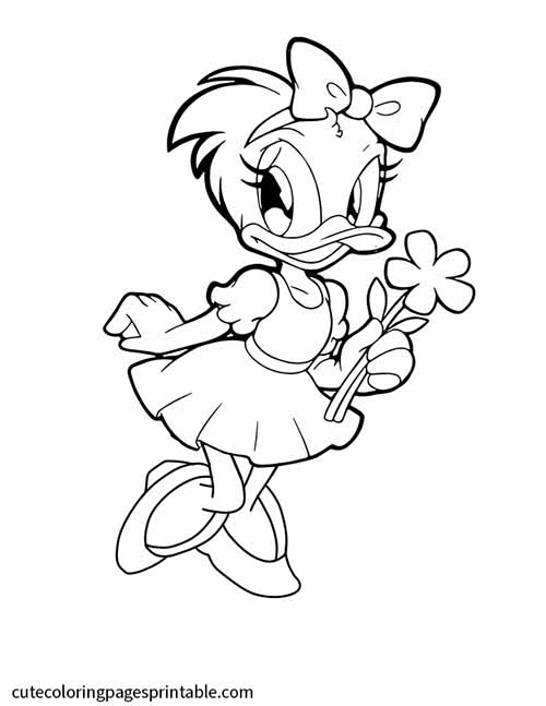 Daisy Duck Smiling Disney Coloring Page