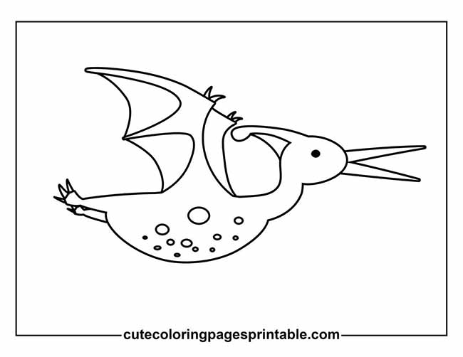 Dino With Wings Outstretched Coloring Page