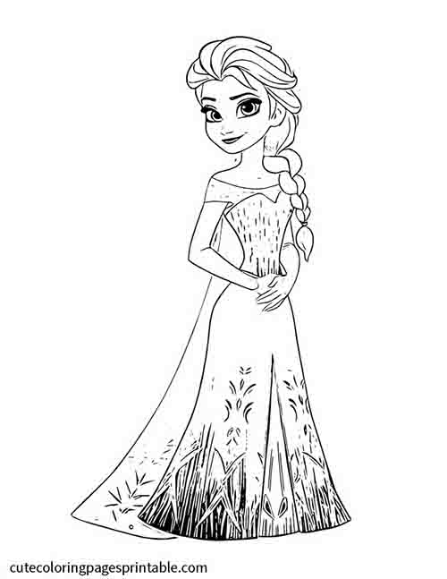 Wearing Flowers Frozen Coloring Page