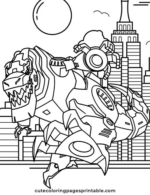 Grimlock Roaring Transformers Coloring Page
