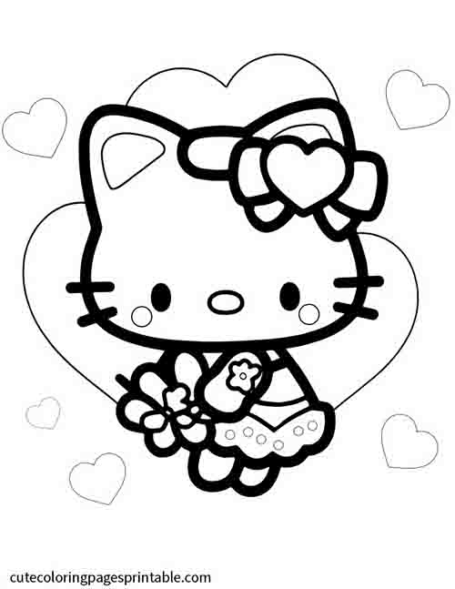 Hello Kitty With Heart Shapes Supercute Adventures Coloring Page