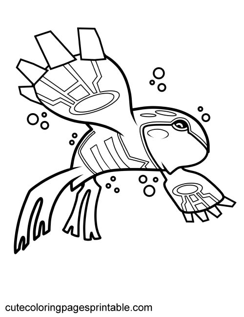 Kyogre Swimming With Bubbles Legendary Pokemon Coloring Page