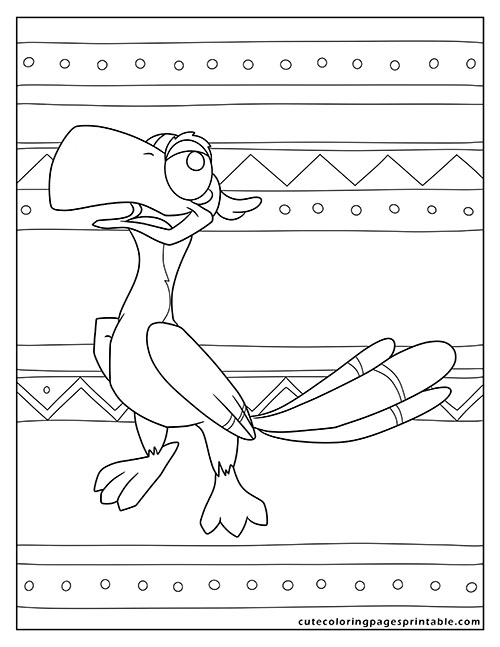 Lion King Bird Standing Coloring Page Mufasa
