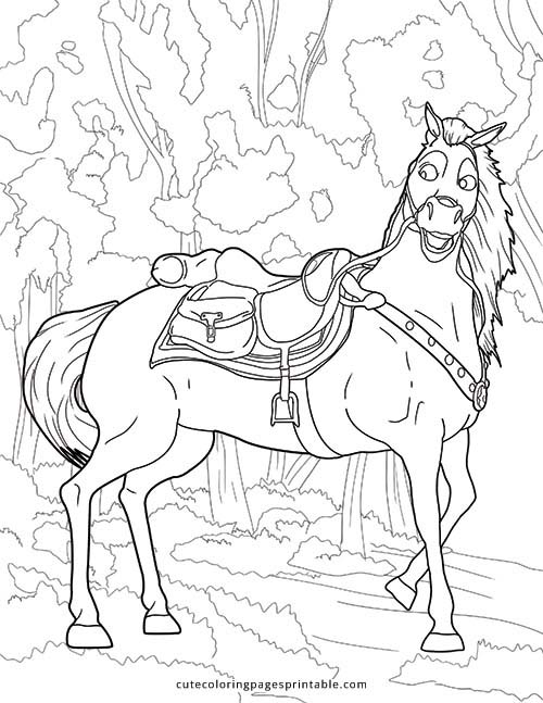 Maximus Standing With Trees Tangled Coloring Page