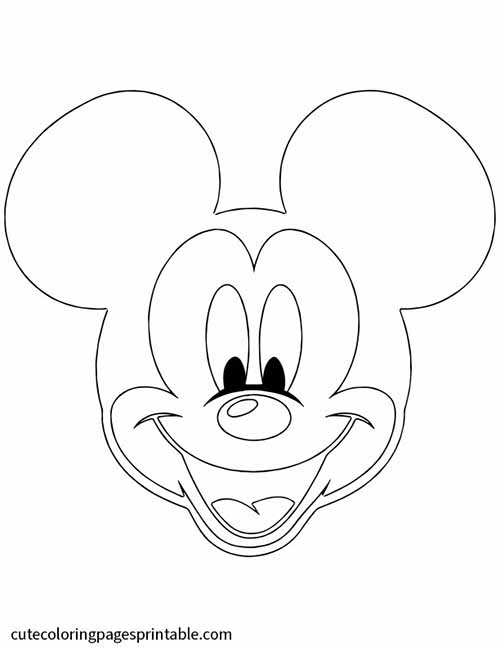 Mickey Mouse With Big Ears Disney Coloring Page