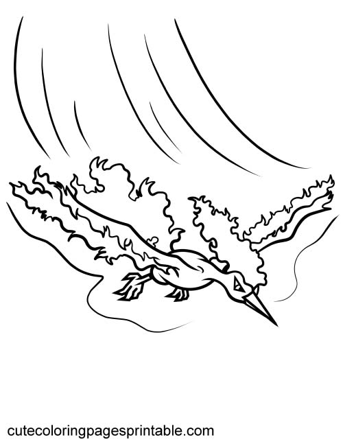 Moltres Diving Legendary Pokemon Coloring Page