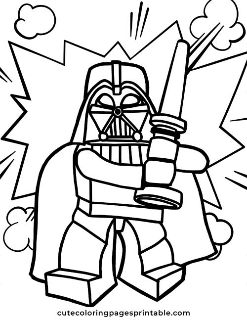 Star Wars Wielding A Lightsaber Coloring Page