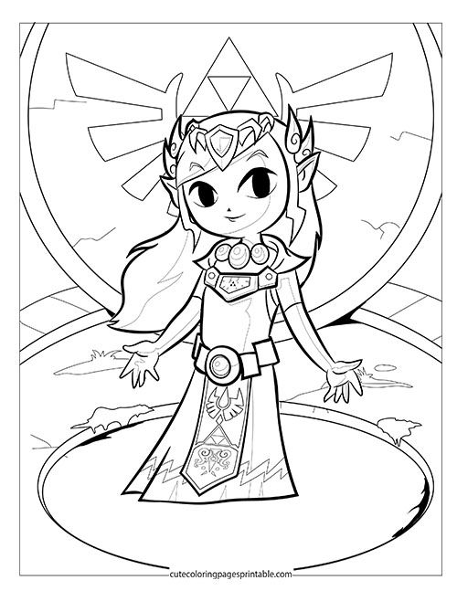 Zelda Standing With Trees The Legend Of Zelda Coloring Page