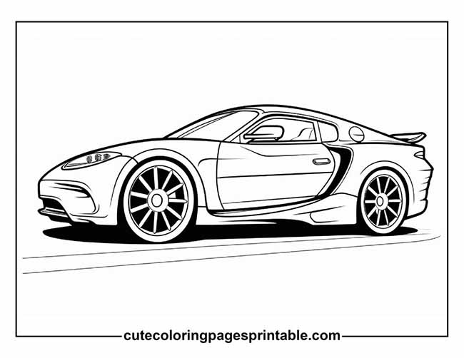 Coloring Page Of Race Car With Sleek Lines