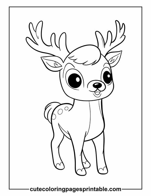 Coloring Page Of Reindeer With Eyes Sparkling