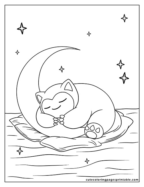 Pokemon Card Coloring Page Of Snorlax Sleeping With Stars