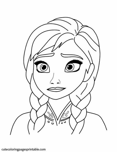 Frozen Coloring Page Of Anna Looking Worried