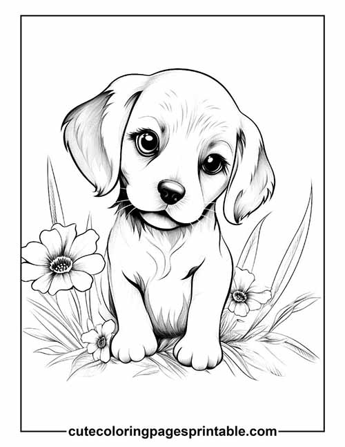 Dog Sitting Coloring Page