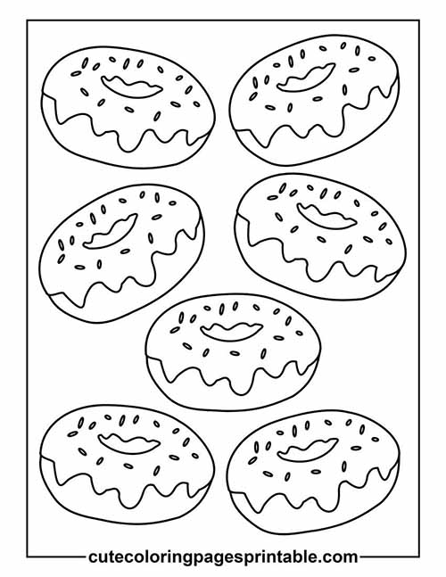 Coloring Page Of Donut With Sprinkles