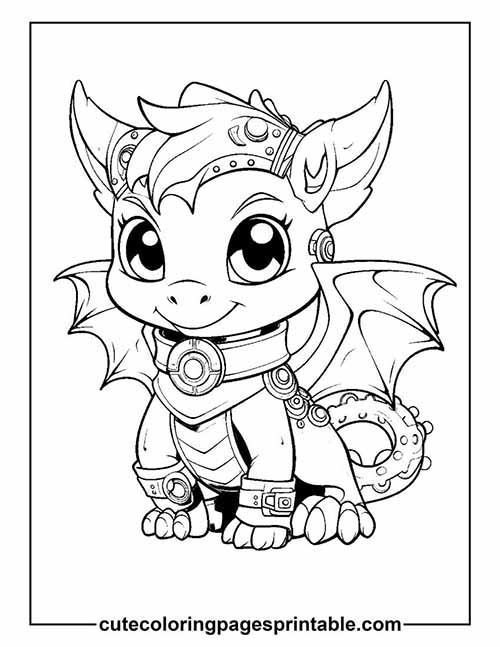 Dragon Sitting With Wings Open Coloring Page