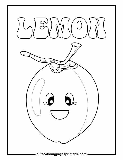 Fruit With Straw Coloring Page
