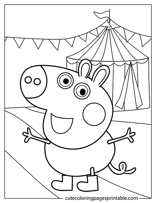 George With A Circus Peppa Pig Coloring Page