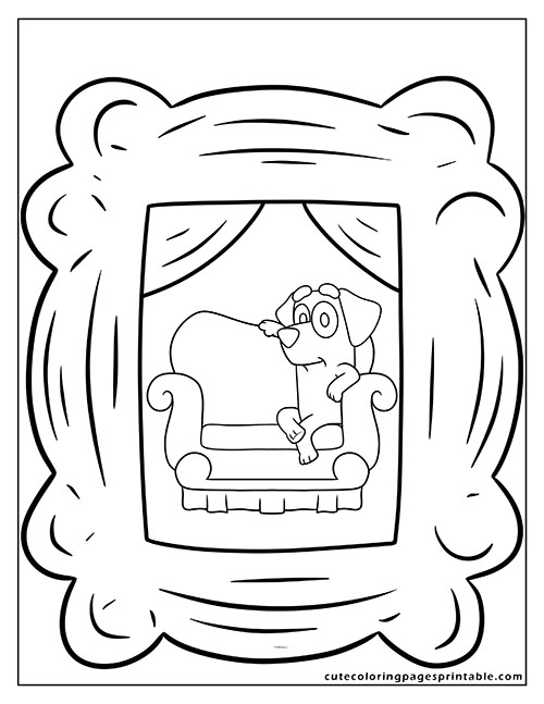Lucky Wearing Glasses Bluey Coloring Page