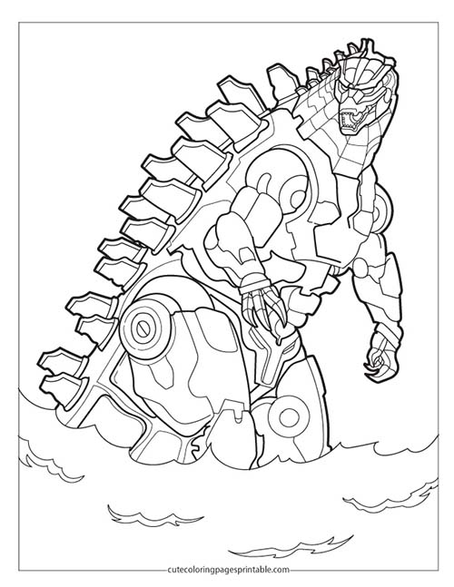 Mechagodzilla Emerging Godzilla Coloring Page