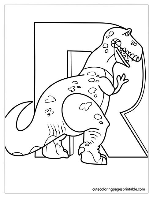 Rex Roaring Toy Story Coloring Page