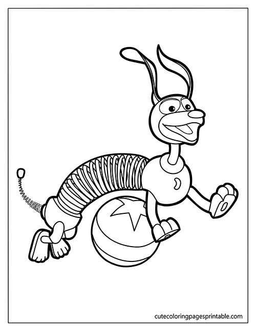 Slinky Dog Running With A Bouncing Ball Toy Story Coloring Page