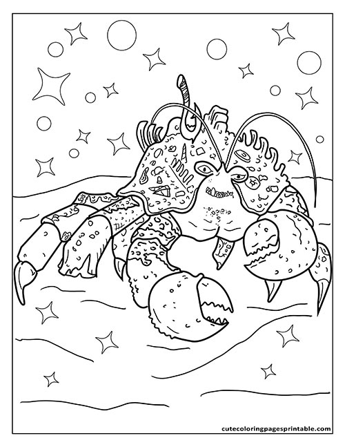 Moana Coloring Page Of Tamatoa Resting On Sand