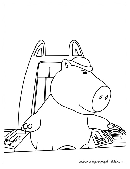 Toy Story Hippo Coloring With Crayons Coloring Page