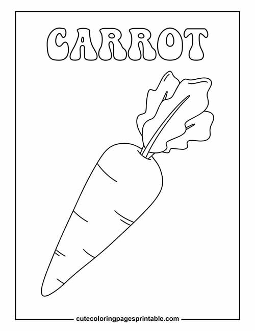 Coloring Page Of Vegetable Carrot