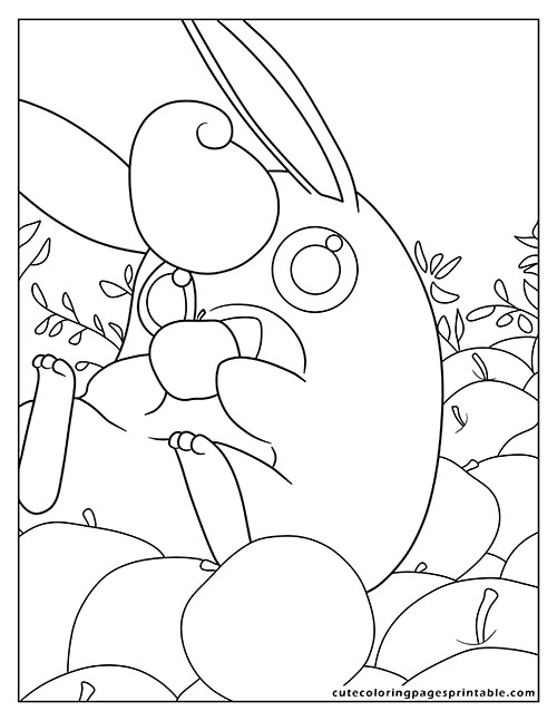 Pokemon Coloring Page Of Wigglytuff Munching Carrots Featuring Jigglypuff