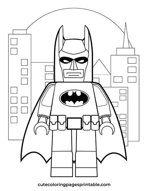 Lego Coloring Page Of Batman Posing