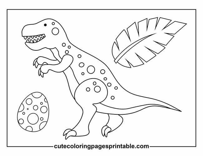 Coloring Page Of Dino With Egg