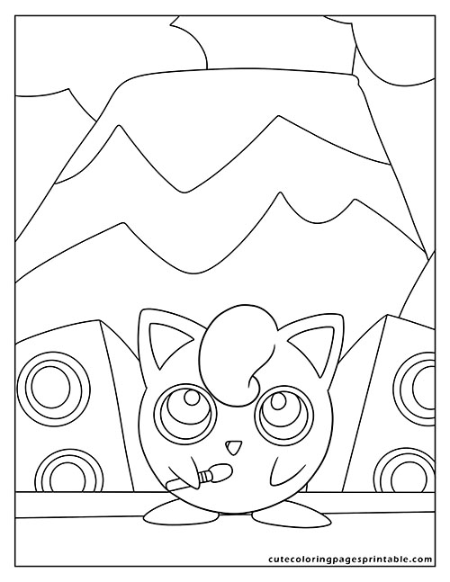 Pokemon Coloring Page Of Jigglypuff With Big Eyes