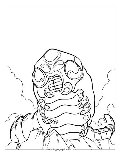 Godzilla Coloring Page Of Mothra Emerging With Clouds