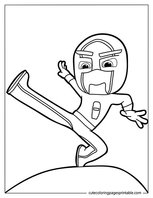 Pj Masks Coloring Page Of Night Ninja With A Frown