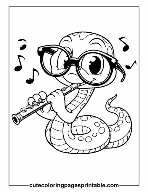 Coloring Page Of Snake Snake Wearing Glasses