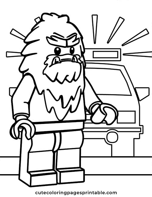 Coloring Page Of Star Wars Character With A Police Car Flashing