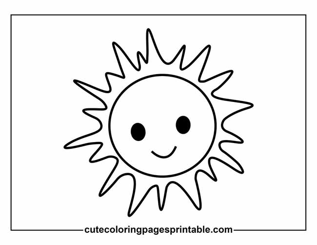 Coloring Page Of Sun With Radiating Beams