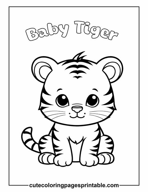 Coloring Page Of Tiger Cub With Stripes