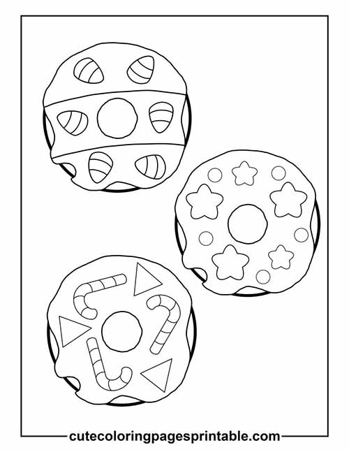 Coloring Page Of Donut With Stars