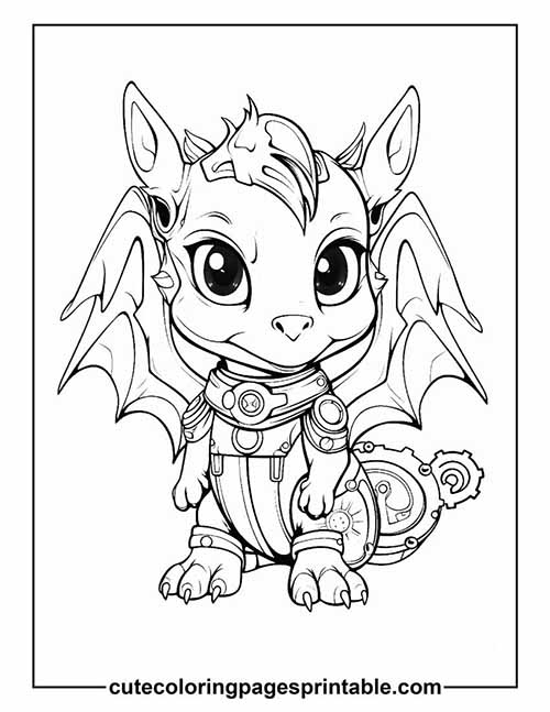 Coloring Page Of Dragon Wearing Armor