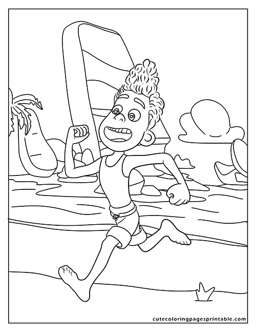 Luca Coloring Page Of Alberto Running