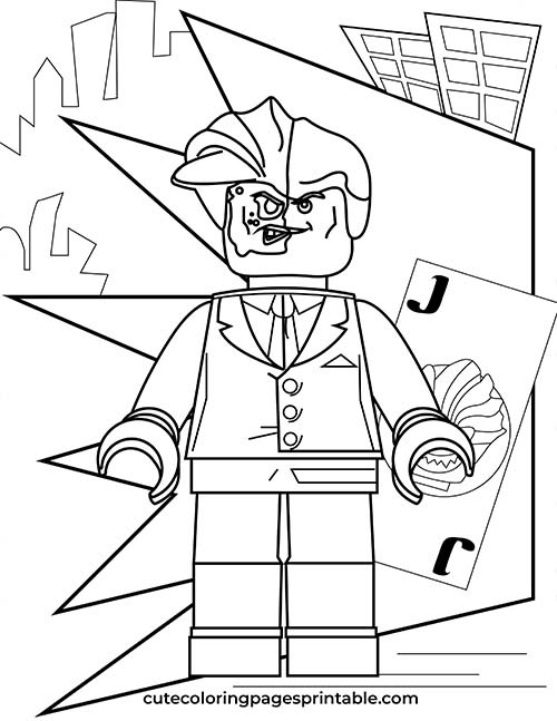 Lego Coloring Page Of Batman Wearing A Suit