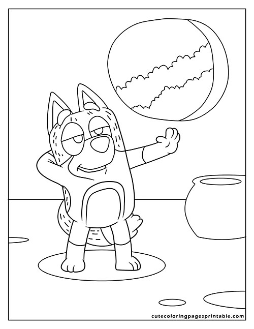 Bluey Coloring Page Of Bluey Dad Waving With A Smile