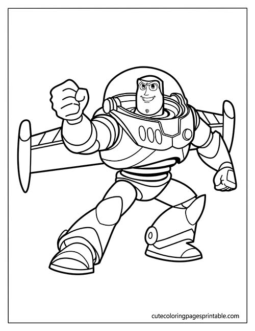 Toy Story Coloring Page Of Buzz Flying With Wings