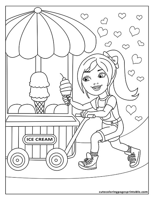 Barbie Coloring Page Of Chelsea Holding Ice Cream