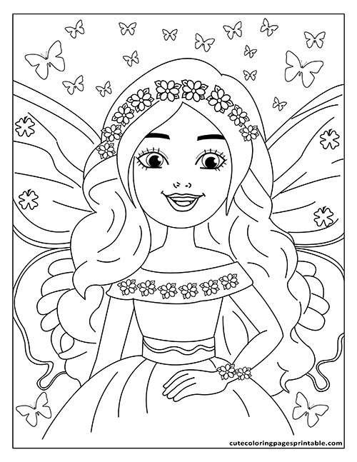Barbie Coloring Page Of Chelsea Smiling With Flowers