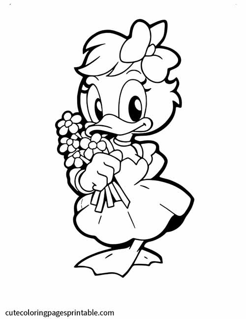 Disney Coloring Page Of Daisy Duck Holding Grapes