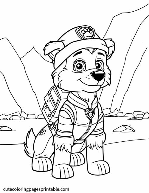 Paw Patrol Coloring Page Of Everest Everest Smiling Mountains In Back